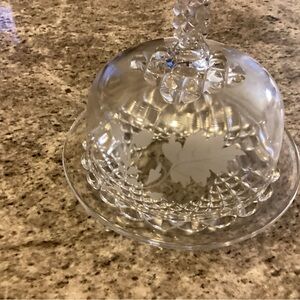 Touchstone Crystal Gray Dinnerware Glass Dome